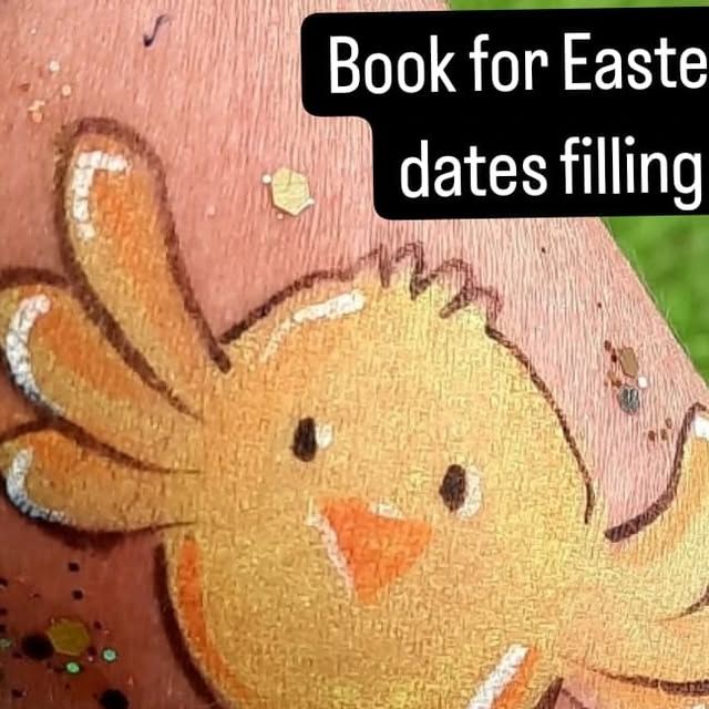 Easter chick face painting design